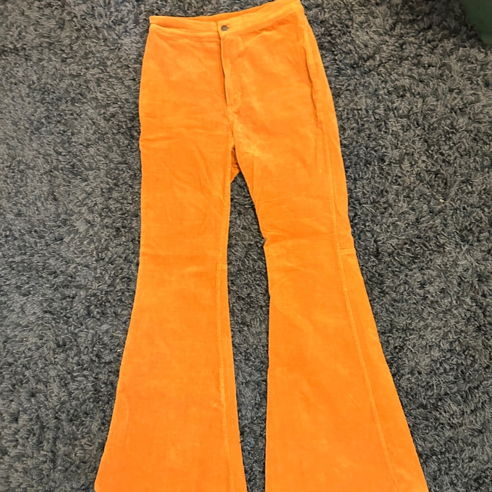 Urban Outfitters Corduroy Flare Pants – Size Small – Rust High-Waisted 70s Vibe